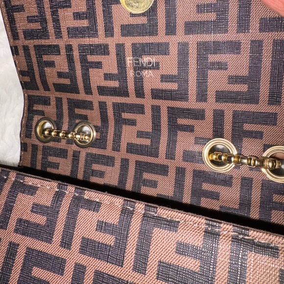 Fashion FF Brown and Black Chain Shoulder Bag - Picture 5 of 15